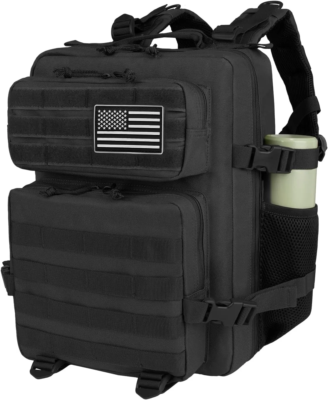 Small Tactical Backpack - 25L/35L/45L Military Tactical Backpack For Men Molle Daypack 3 Day Bug Out Bag Hiking Rucksack With Bottle Holder 25L Small Black Backpacks