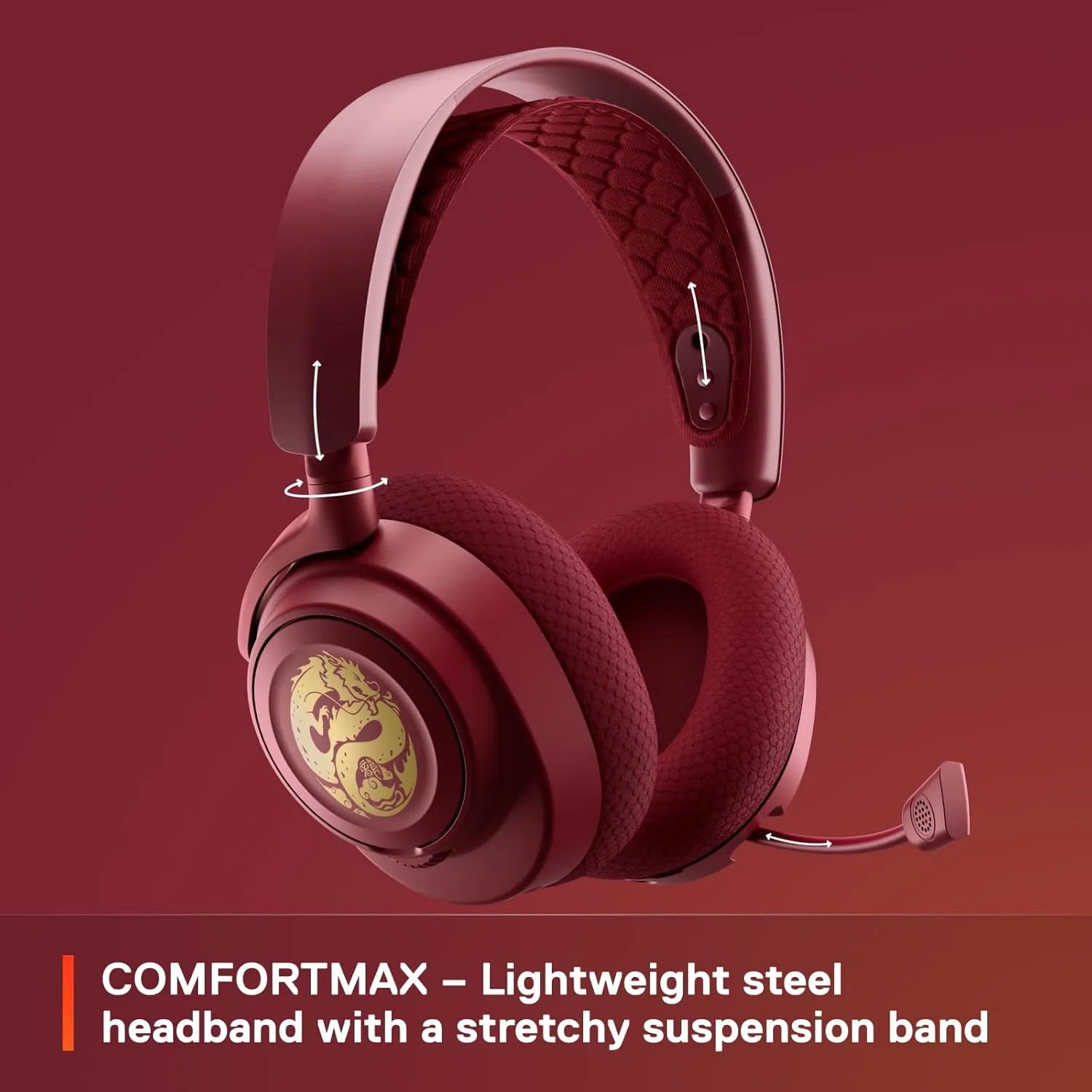 SteelSeries Arctis Nova 7 Wireless Multi-Platform Gaming Headset  Dragon Edition  Two Speaker Plate Sets  Dual Wireless 2.4GHz & Bluetooth  38 HR Fast Charge Battery  PC, PS, Mac, Mobile, Switch