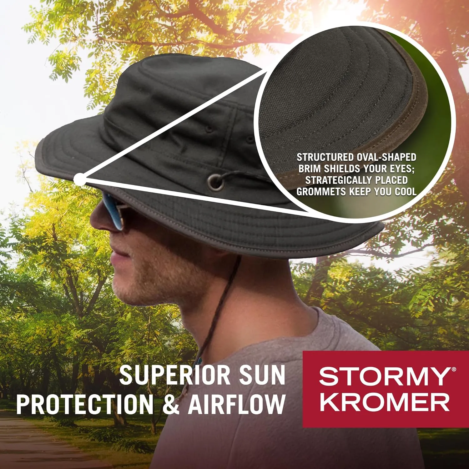 Stormy Kromer The Canvas Cruiser, Durable Sun Hat, 100% Organic Cotton, Adjustable Paracord Neck Strap for Outdoor Adventures