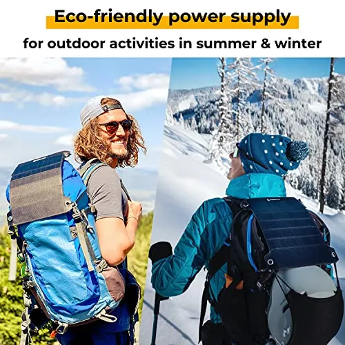Sunnybag Leaf PRO | Premium Outdoor Solar Charger | 7.5 watt | Flexible Solar Panel Charger for Hiking and Camping | Light-Weight and Waterproof | Fits on Any Hiking Backpack | Incl. Fastening Gear