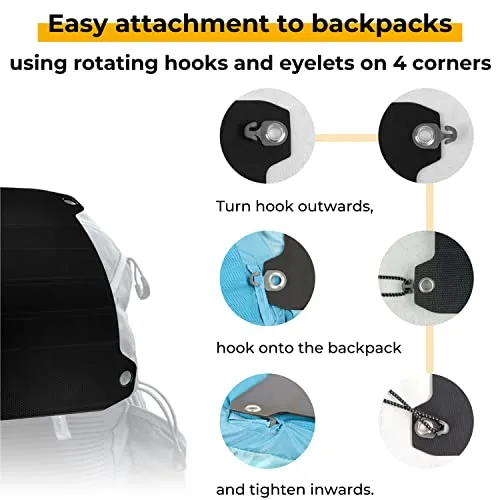 Sunnybag Leaf PRO | Premium Outdoor Solar Charger | 7.5 watt | Flexible Solar Panel Charger for Hiking and Camping | Light-Weight and Waterproof | Fits on Any Hiking Backpack | Incl. Fastening Gear