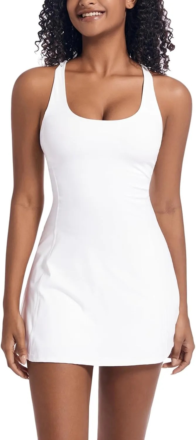 Tennis Dress for Women Workout Dress with Built-in Bra & Shorts Pockets for Athletic Exercise Golf