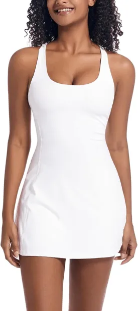 Tennis Dress for Women Workout Dress with Built-in Bra & Shorts Pockets for Athletic Exercise Golf