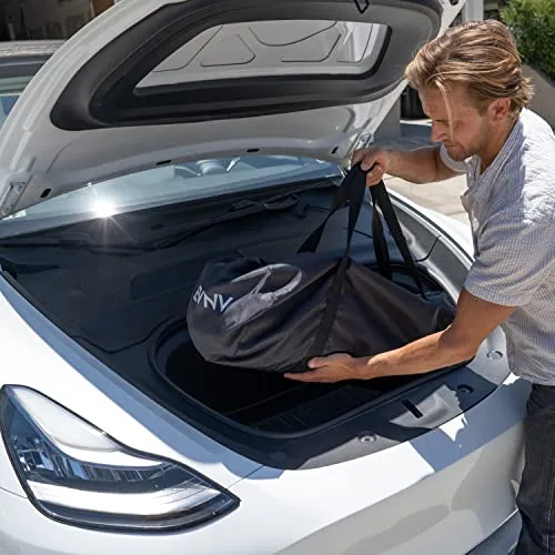 Tesla Model Y Mattress - Premium Tesla Camping Air Mattress with Comfortable, Supportive Memory Foam Insert - Adjustable Firmness - Rest Well (Model Y, Black)