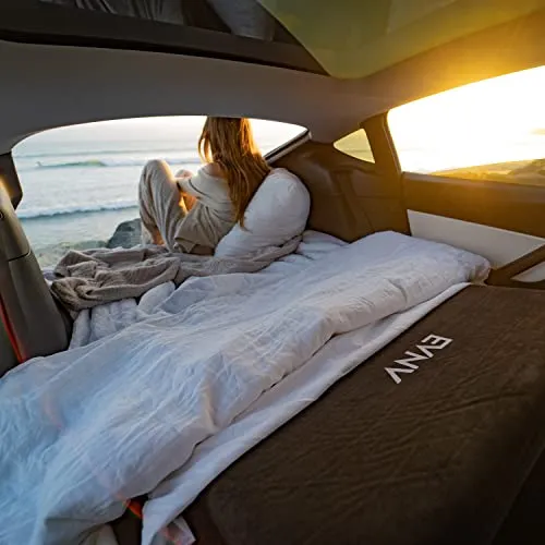 Tesla Model Y Mattress - Premium Tesla Camping Air Mattress with Comfortable, Supportive Memory Foam Insert - Adjustable Firmness - Rest Well (Model Y, Black)