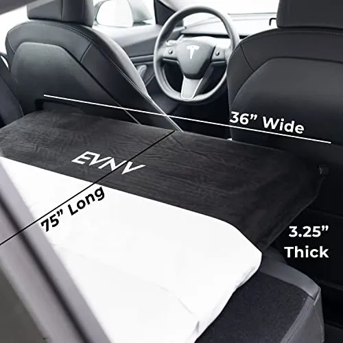 Tesla Model Y Mattress - Premium Tesla Camping Air Mattress with Comfortable, Supportive Memory Foam Insert - Adjustable Firmness - Rest Well (Model Y, Black)