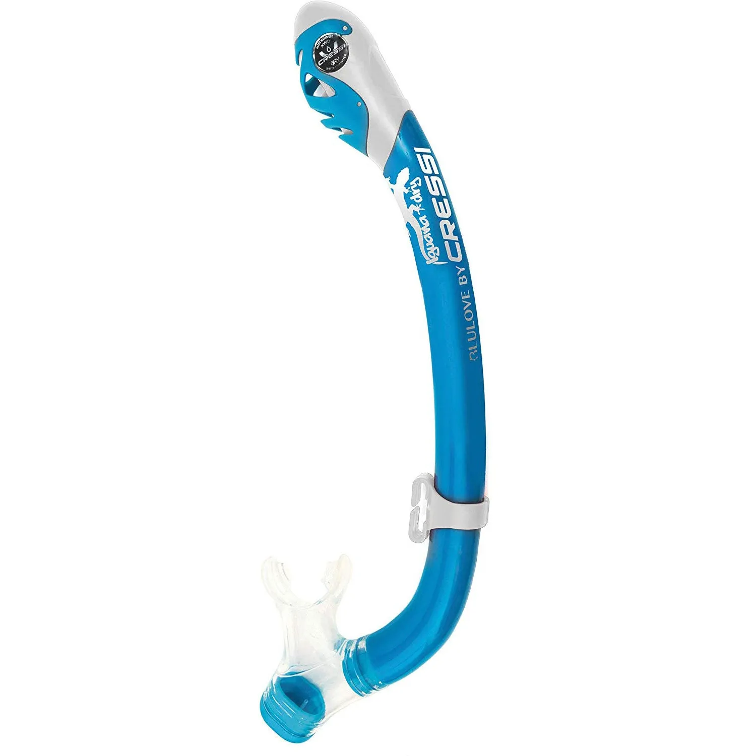Used Cressi Junior Rocks Dry Mask Fin Snorkel Set-Blue/ White-Small/Medium
