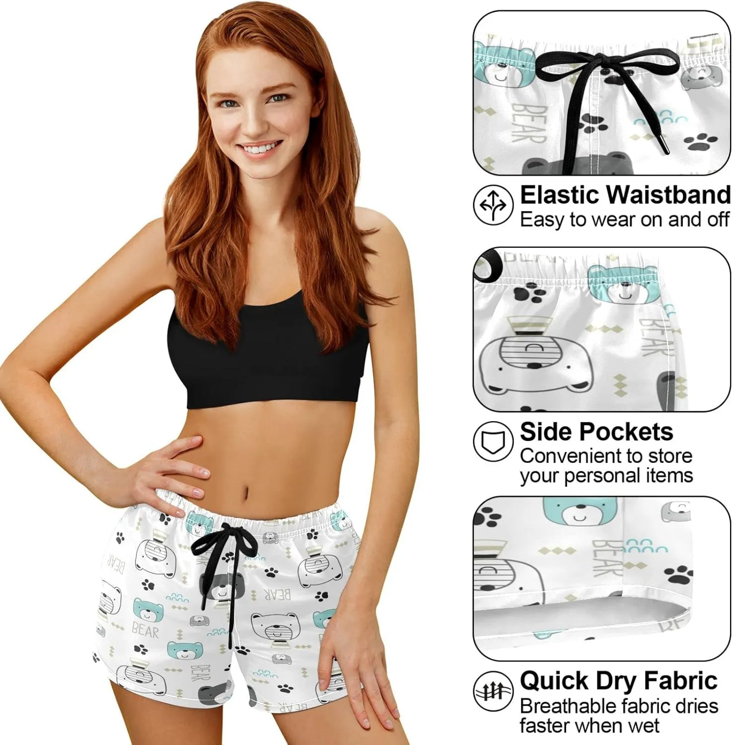 visesunny Women's Running Shorts with Pockets High Waisted Athletic Workout Gym Shorts for Women Youth Teens