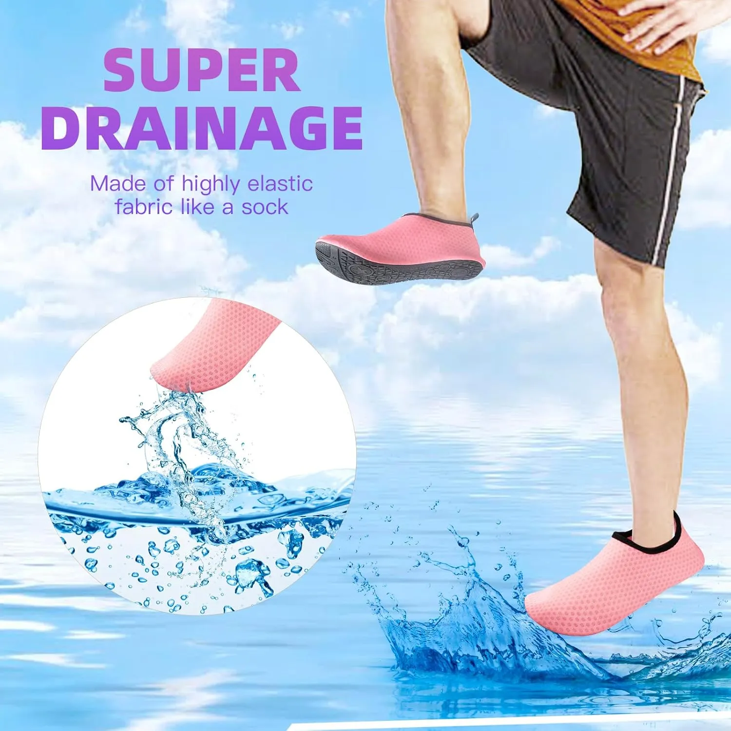 Water Shoes Quick-Dry Aqua Yoga Socks Swim Beach Surf Diving Barefoot Shoes for Men Women