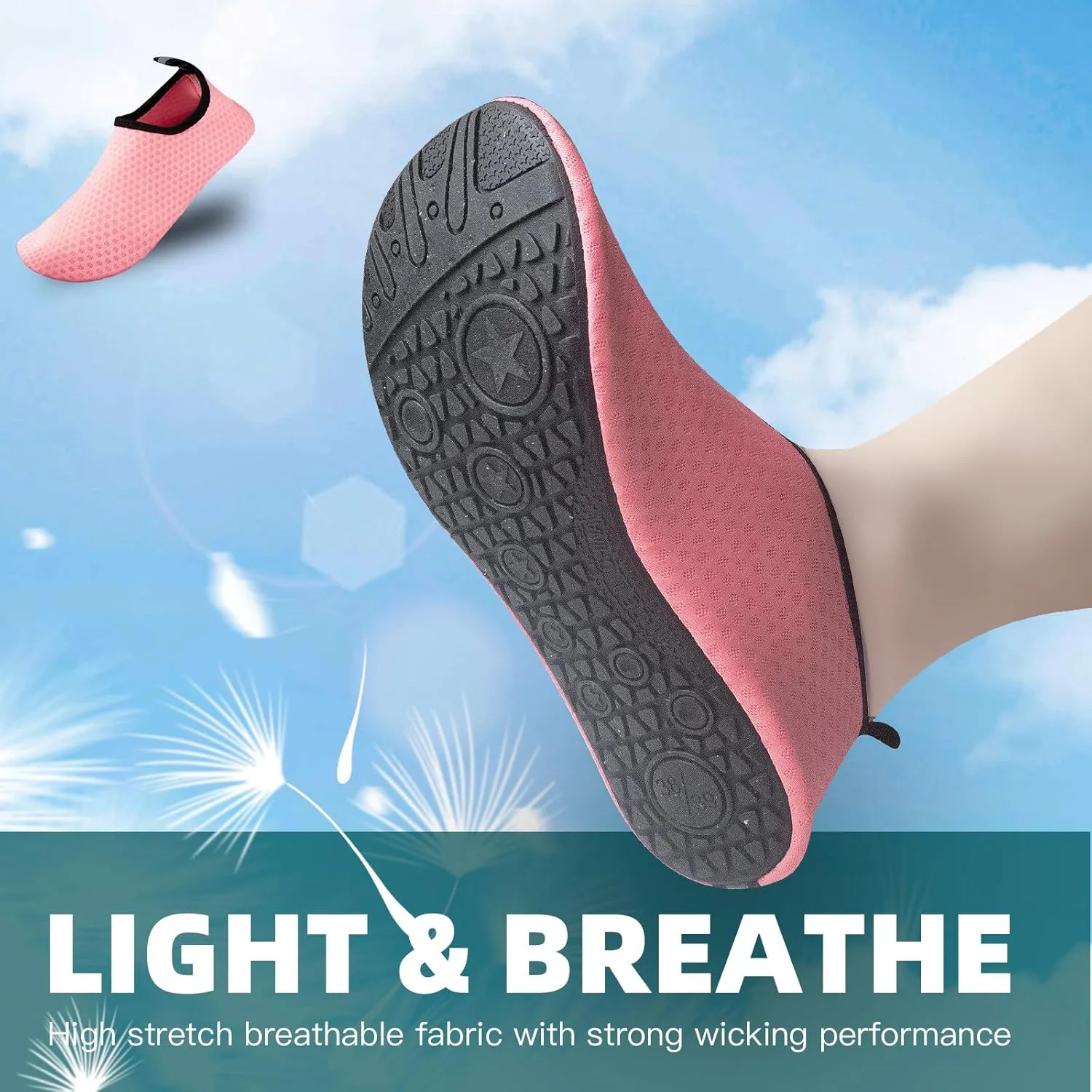 Water Shoes Quick-Dry Aqua Yoga Socks Swim Beach Surf Diving Barefoot Shoes for Men Women