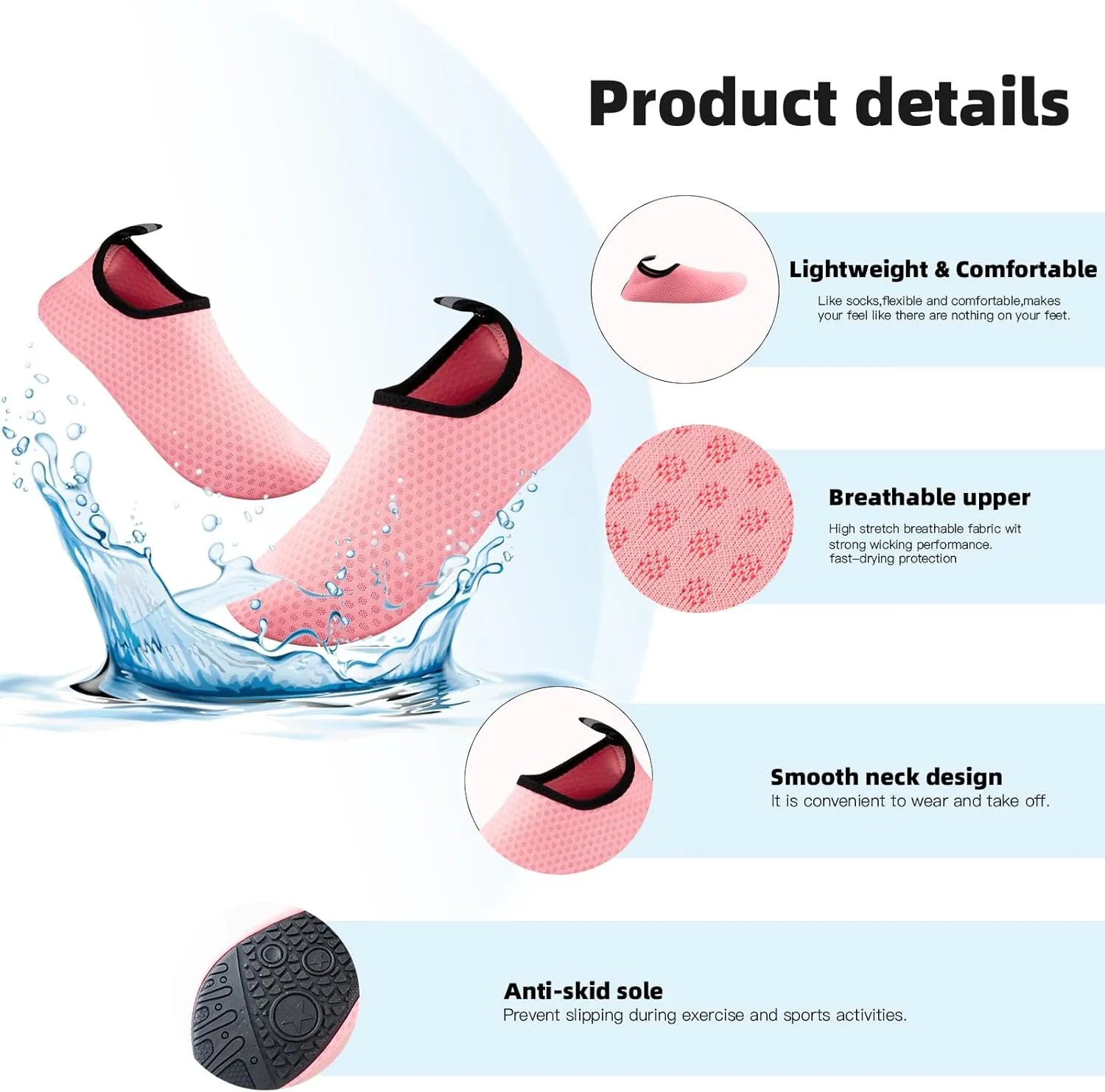 Water Shoes Quick-Dry Aqua Yoga Socks Swim Beach Surf Diving Barefoot Shoes for Men Women
