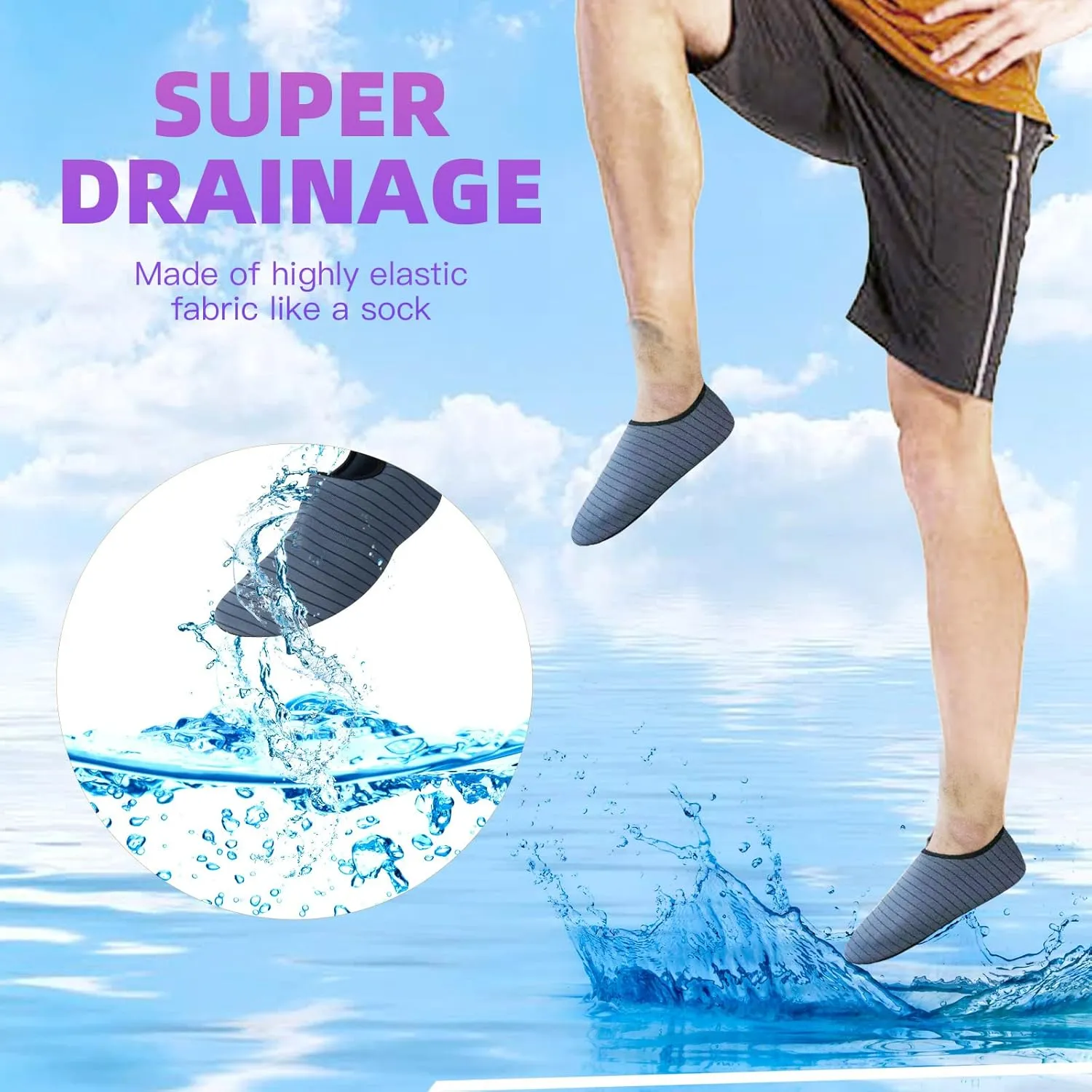 Water Shoes Quick-Dry Aqua Yoga Socks Swim Beach Surf Diving Barefoot Shoes for Men Women