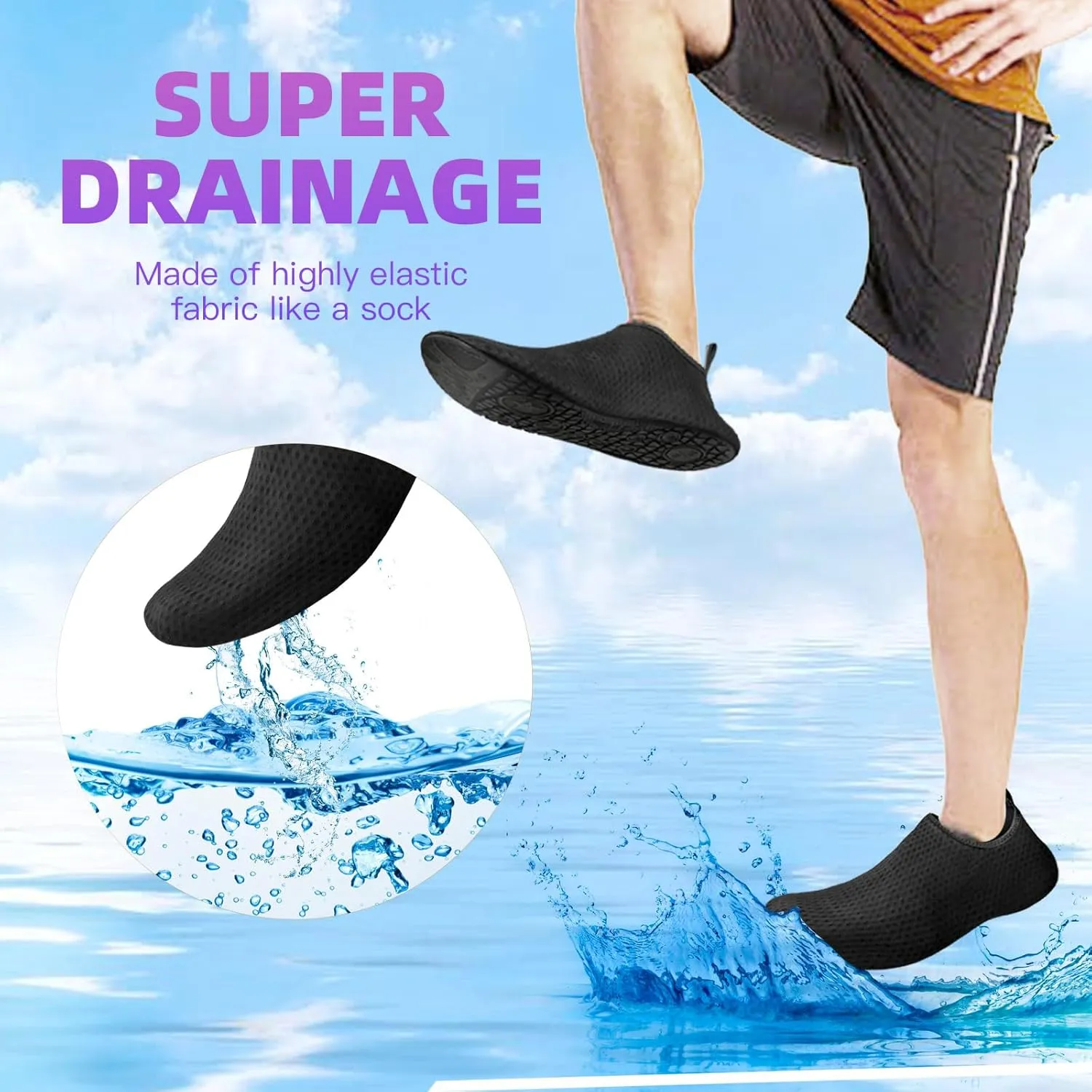 Water Shoes Quick-Dry Aqua Yoga Socks Swim Beach Surf Diving Barefoot Shoes for Men Women