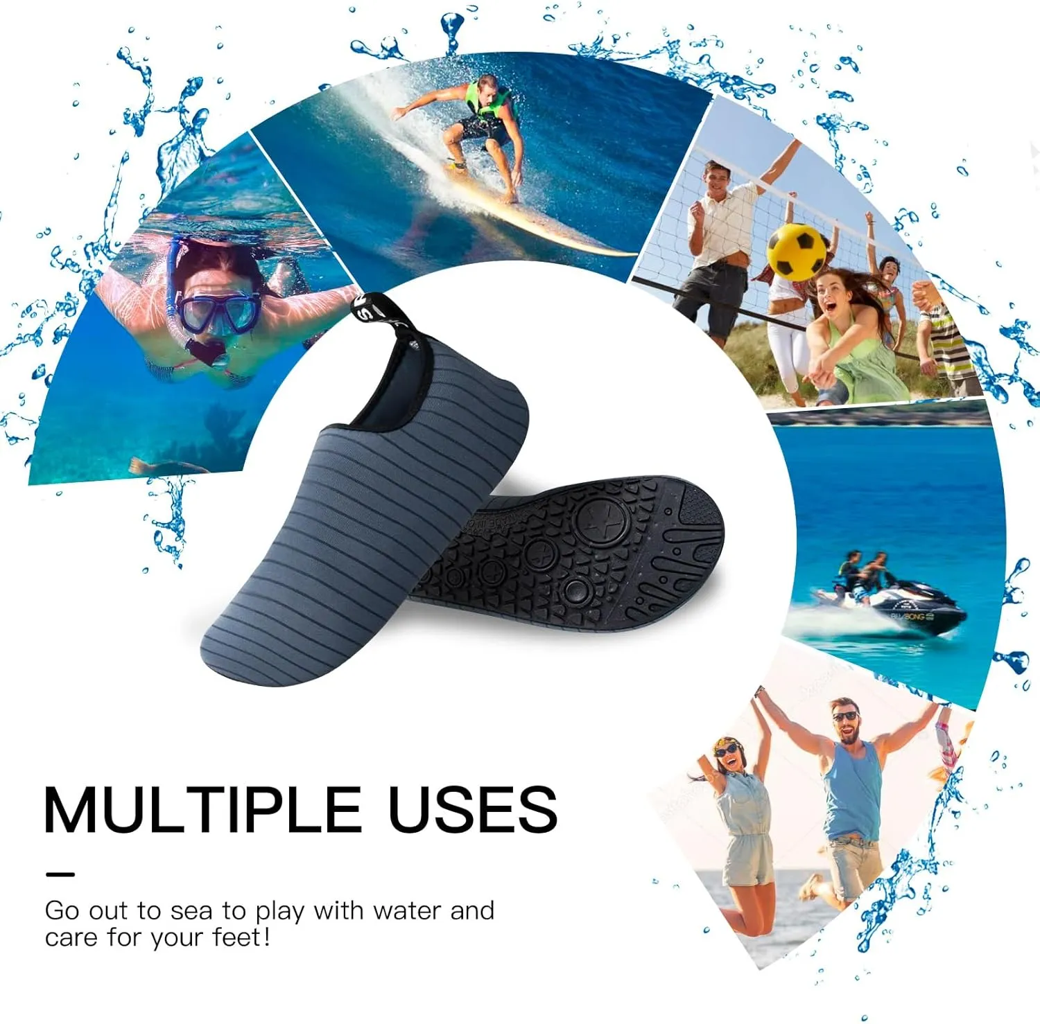 Water Shoes Quick-Dry Aqua Yoga Socks Swim Beach Surf Diving Barefoot Shoes for Men Women