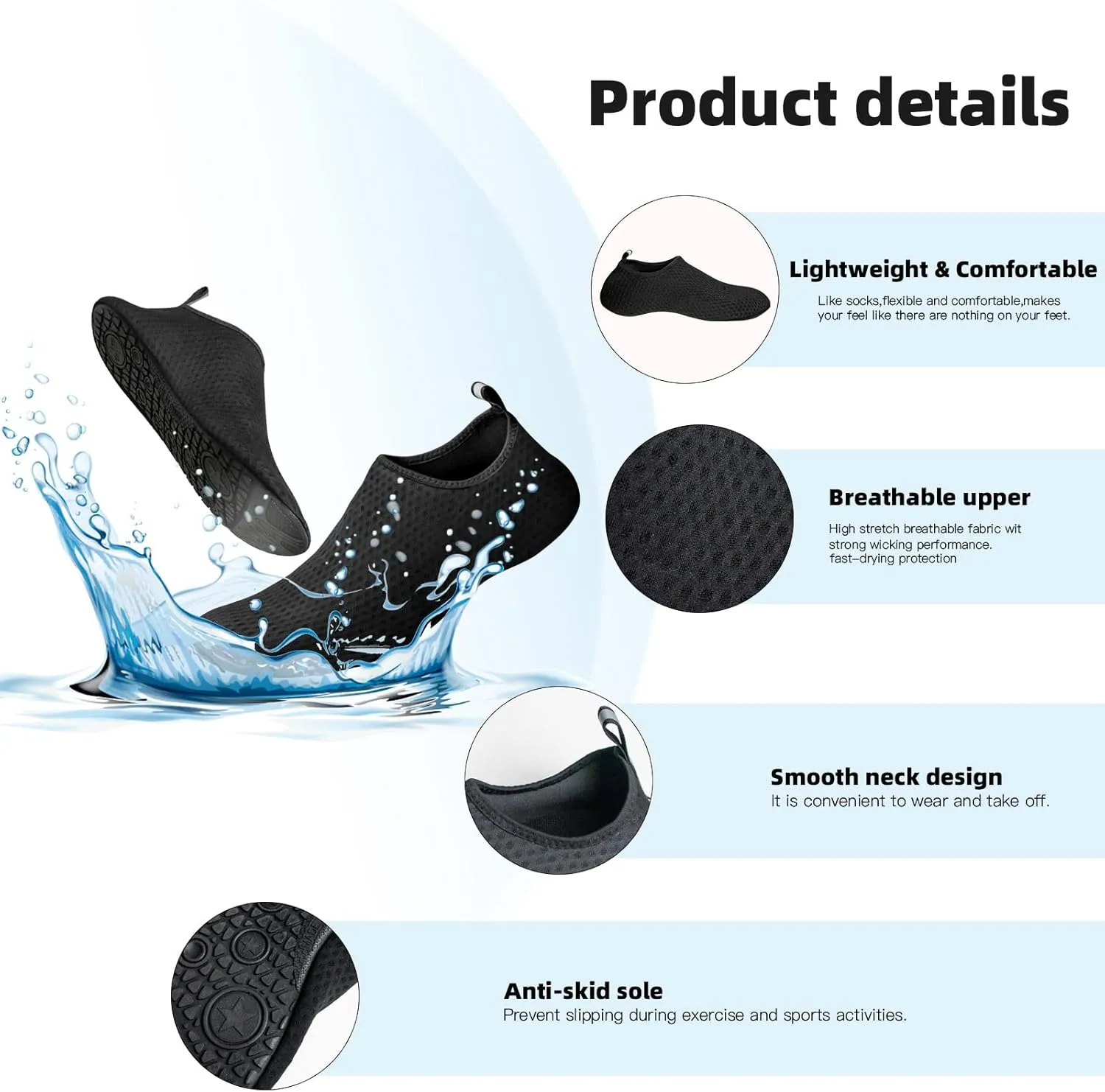 Water Shoes Quick-Dry Aqua Yoga Socks Swim Beach Surf Diving Barefoot Shoes for Men Women
