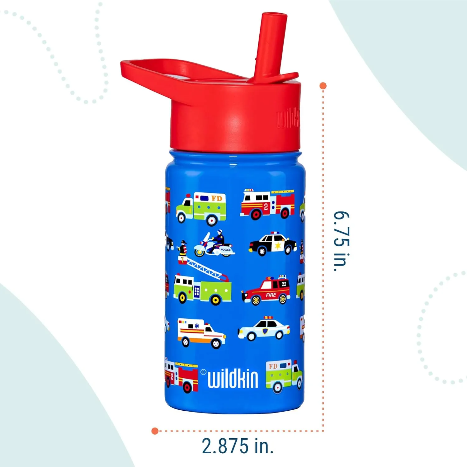 Wildkin Kids 14oz Stainless Steel Water Bottle  BPA-Free, Leakproof, Insulated, Easy-Clean - Heroes