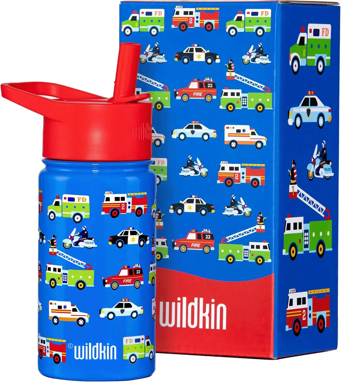 Wildkin Kids 14oz Stainless Steel Water Bottle  BPA-Free, Leakproof, Insulated, Easy-Clean - Heroes