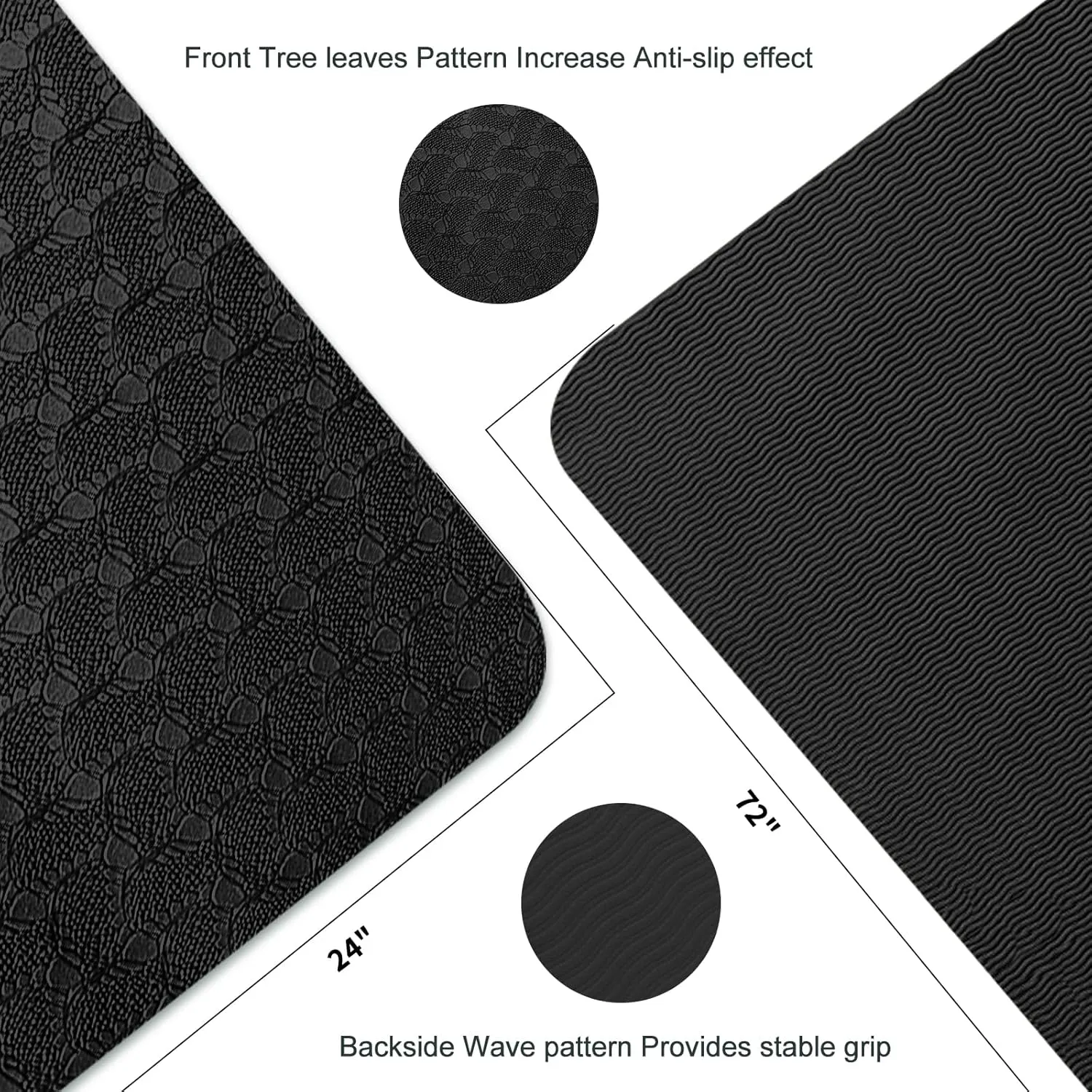 Yoga Mat 1/3 inch Exercise Mats 8mm  Non-Slip Extra Thick High-Density