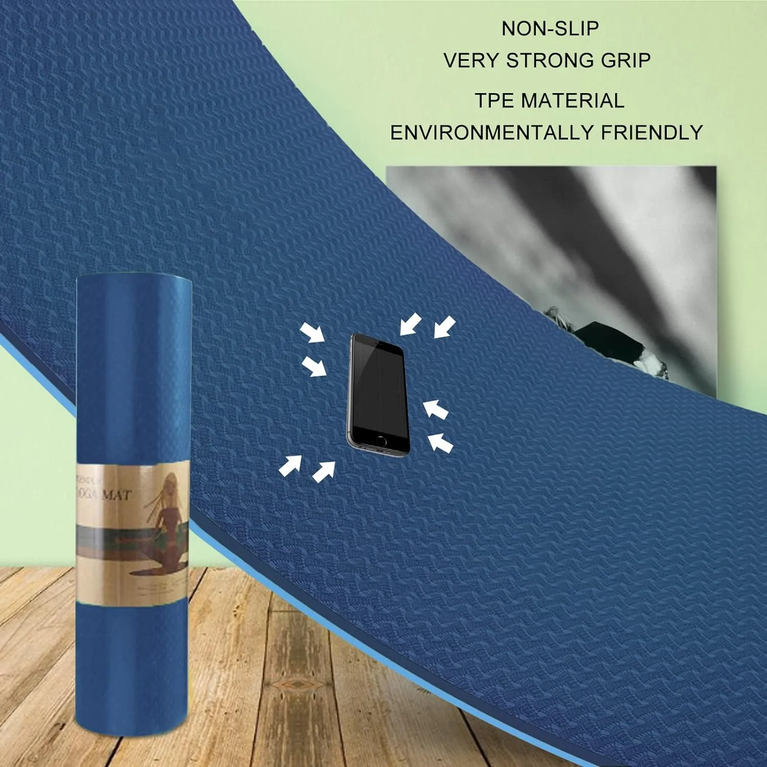 Yoga Mat 1/3 inch Exercise Mats 8mm  Non-Slip Extra Thick High-Density
