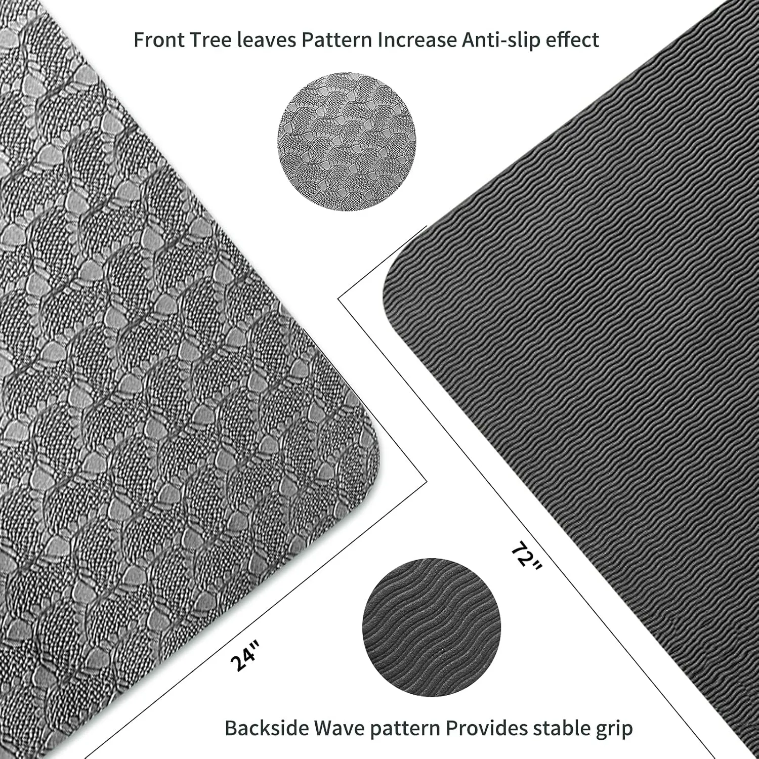 Yoga Mat 1/3 inch Exercise Mats 8mm  Non-Slip Extra Thick High-Density