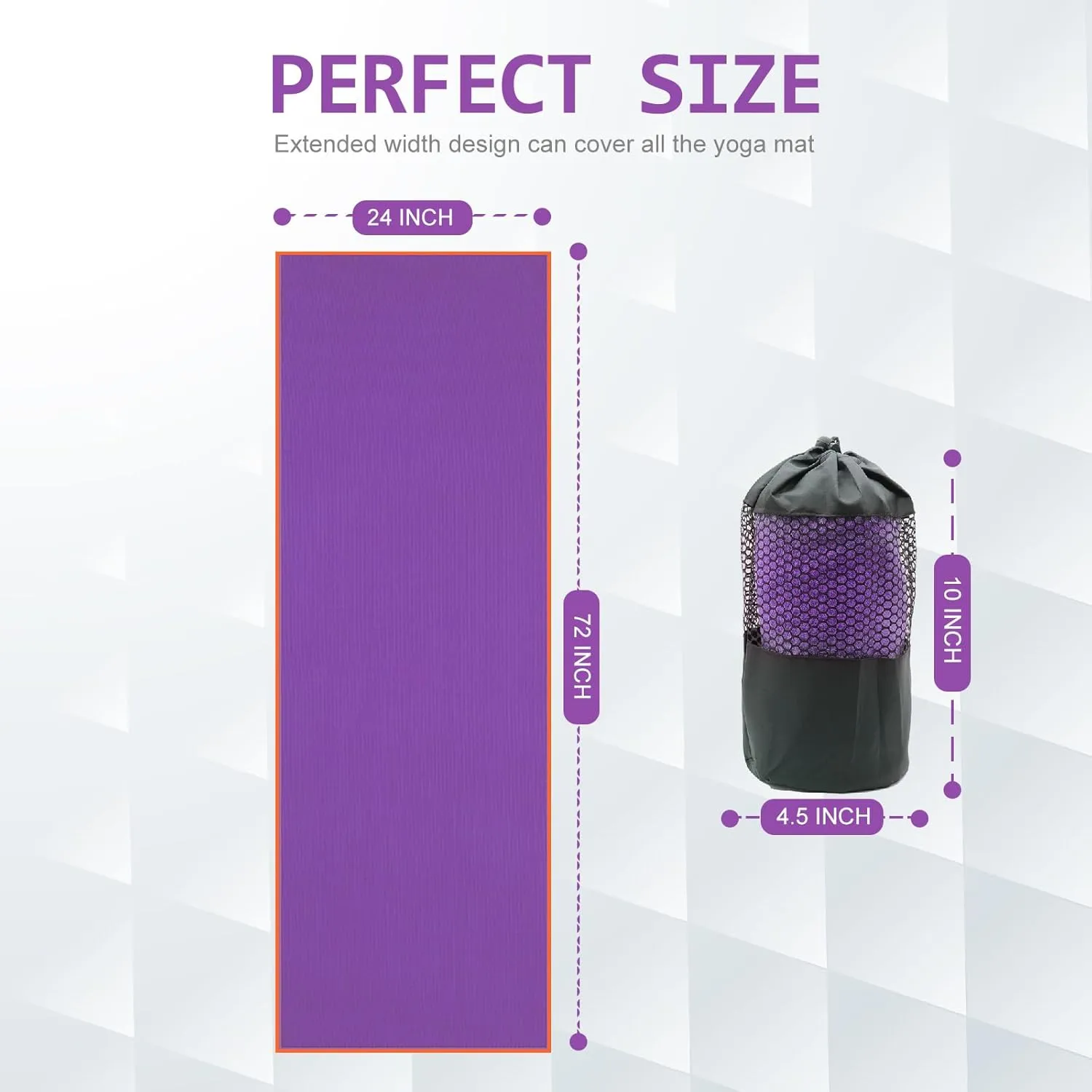 Yoga Towel - Microfiber Non Slip Yoga Mat Towel with Grip Dot Sweat Absorbent