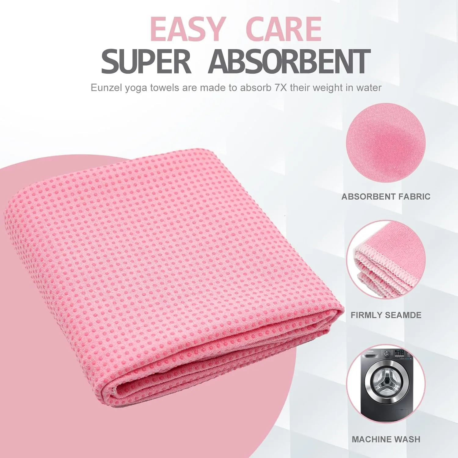 Yoga Towel - Microfiber Non Slip Yoga Mat Towel with Grip Dot Sweat Absorbent