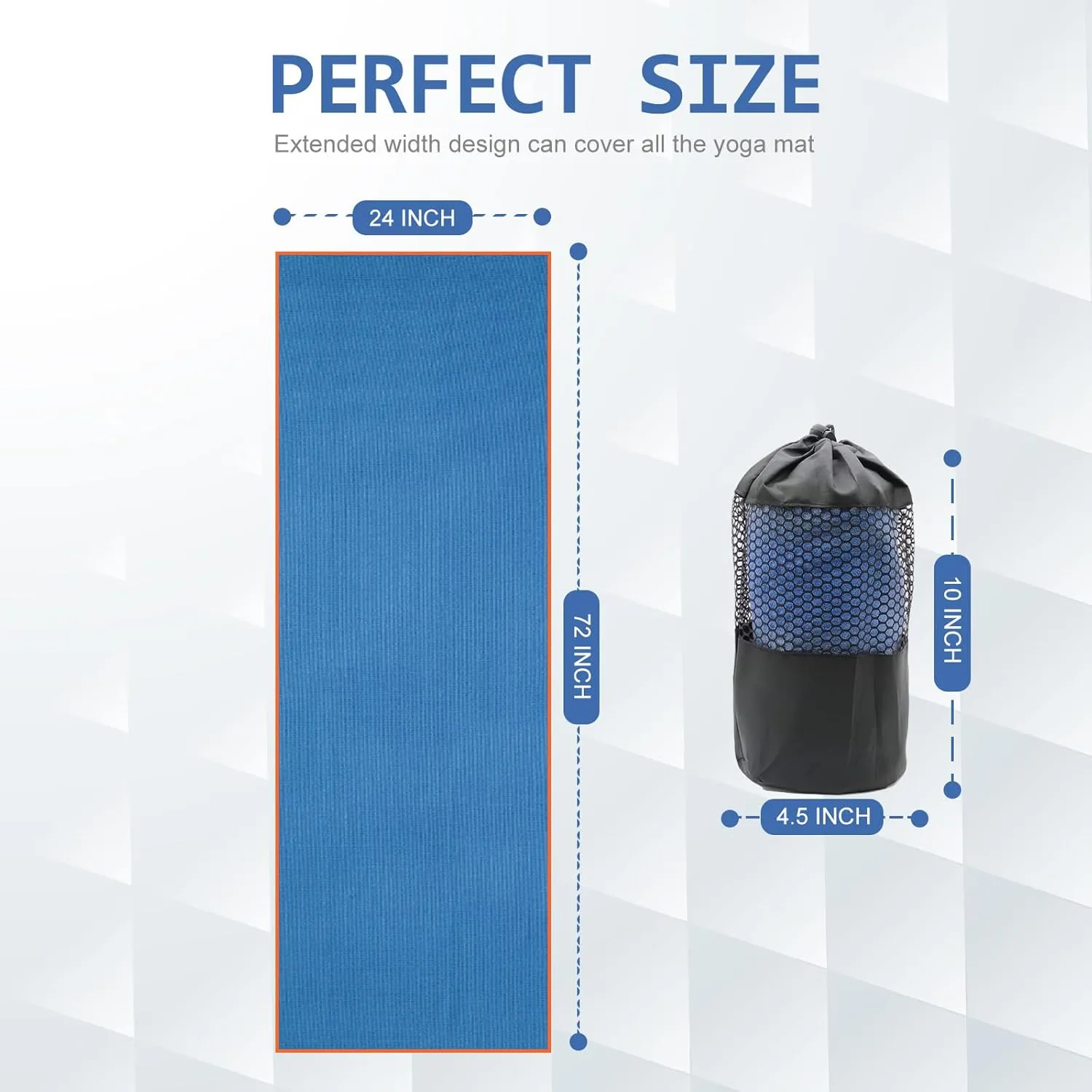 Yoga Towel - Microfiber Non Slip Yoga Mat Towel with Grip Dot Sweat Absorbent