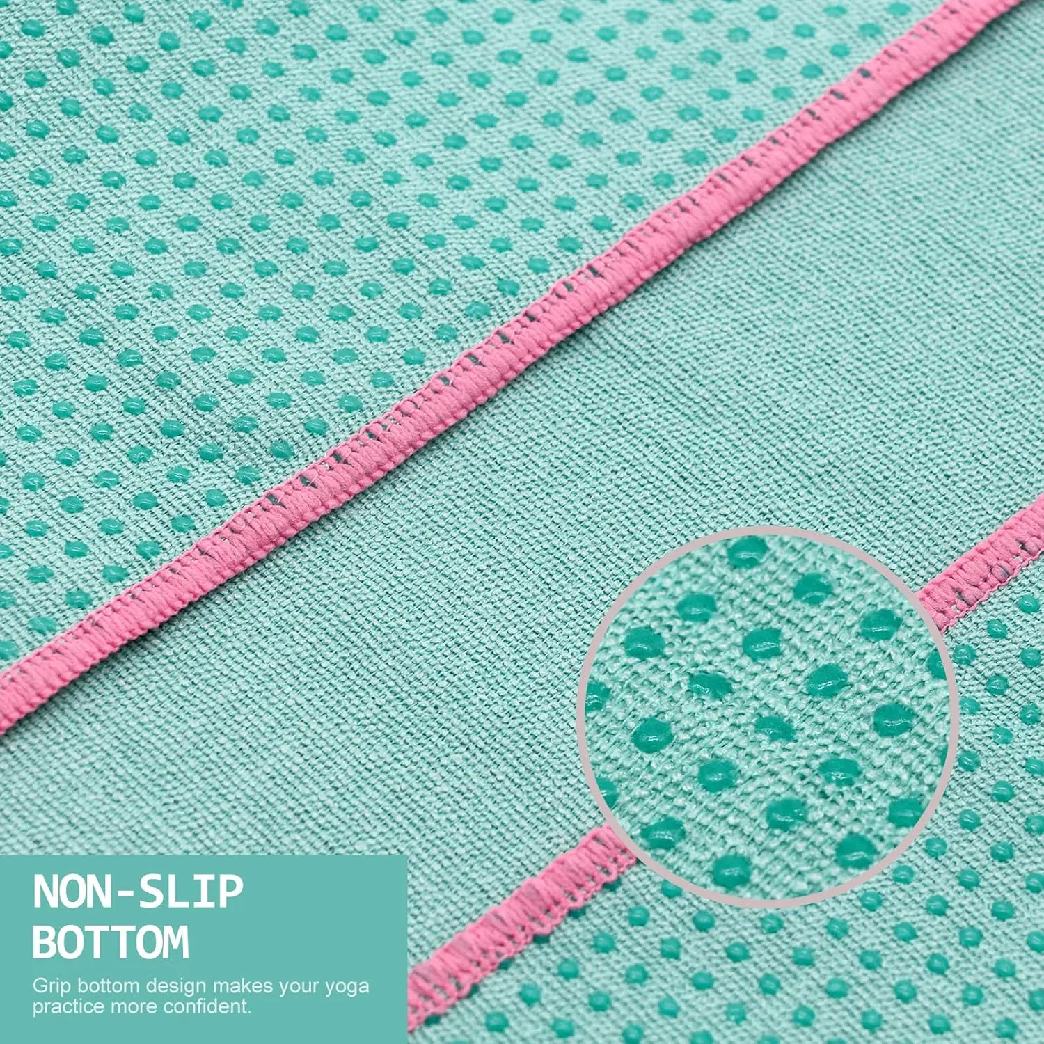 Yoga Towel - Microfiber Non Slip Yoga Mat Towel with Grip Dot Sweat Absorbent