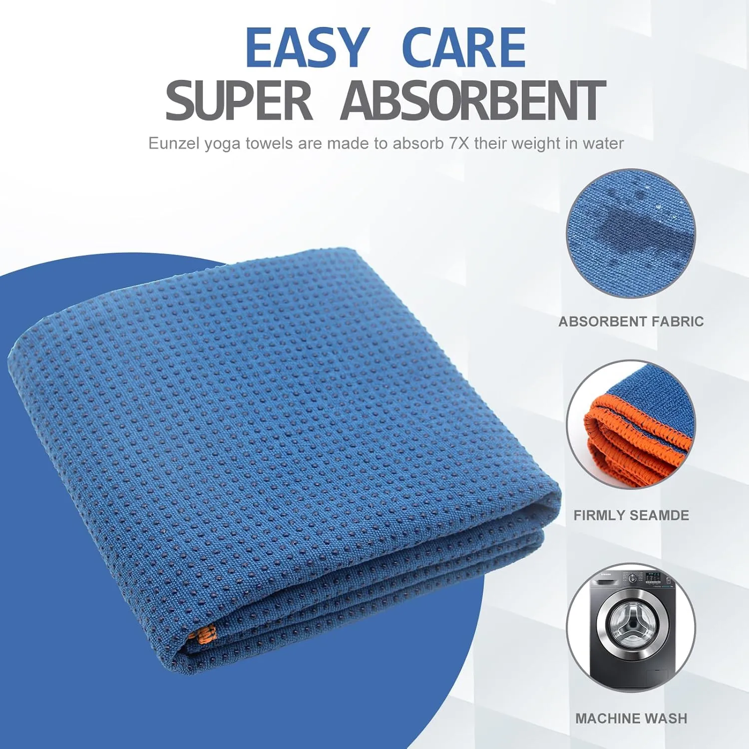 Yoga Towel - Microfiber Non Slip Yoga Mat Towel with Grip Dot Sweat Absorbent
