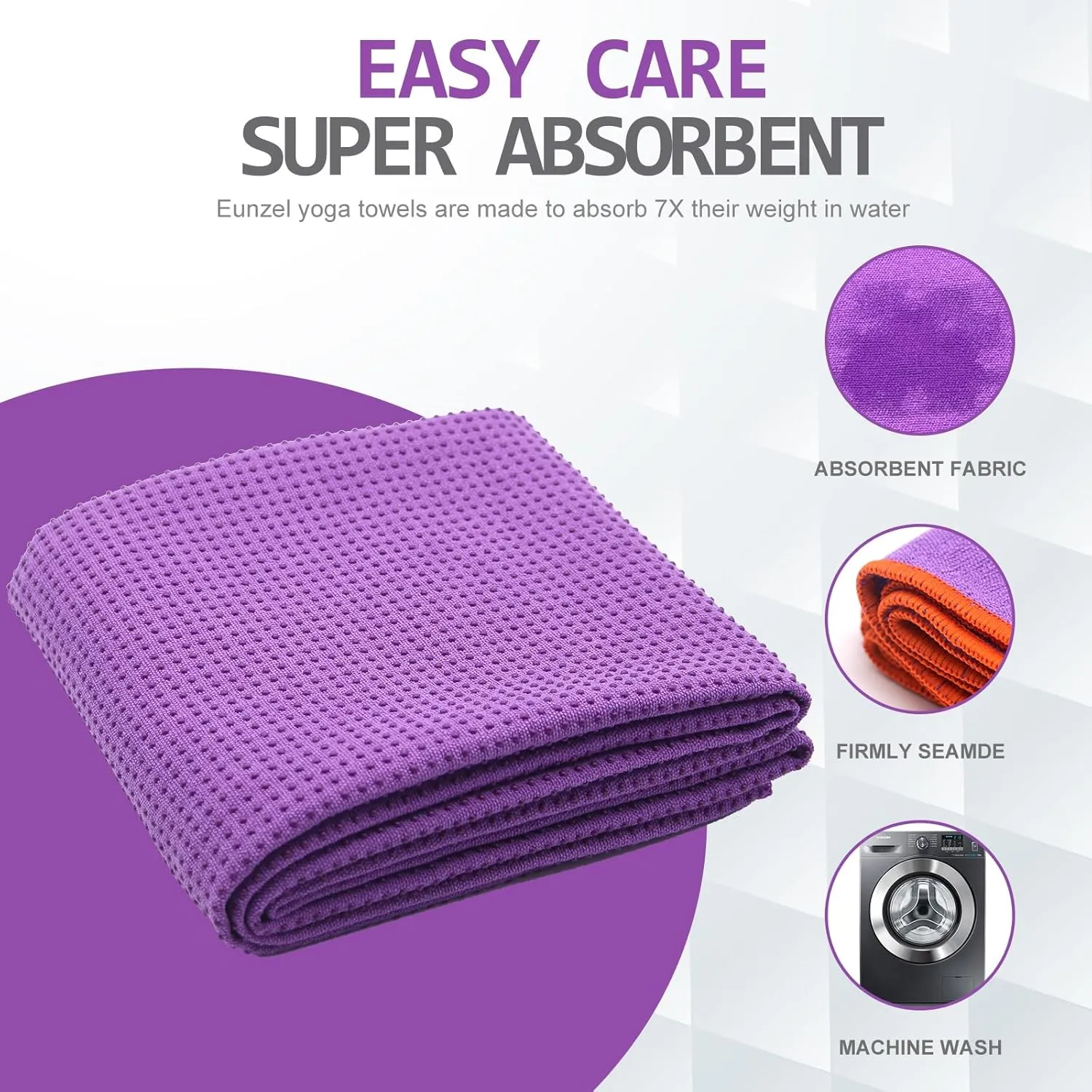 Yoga Towel - Microfiber Non Slip Yoga Mat Towel with Grip Dot Sweat Absorbent