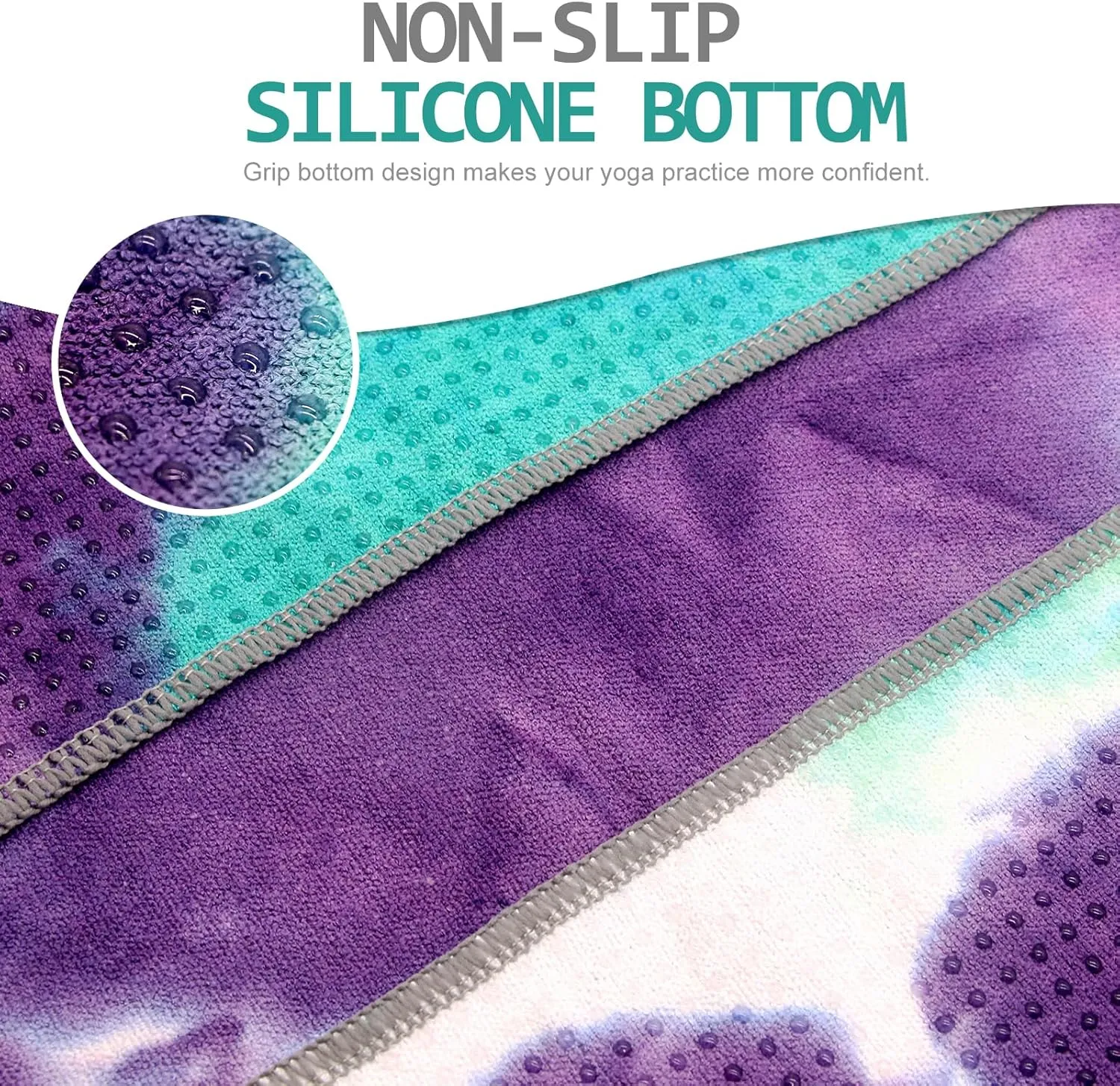 Yoga Towel - Microfiber Non Slip Yoga Mat Towel with Grip Dot Sweat Absorbent