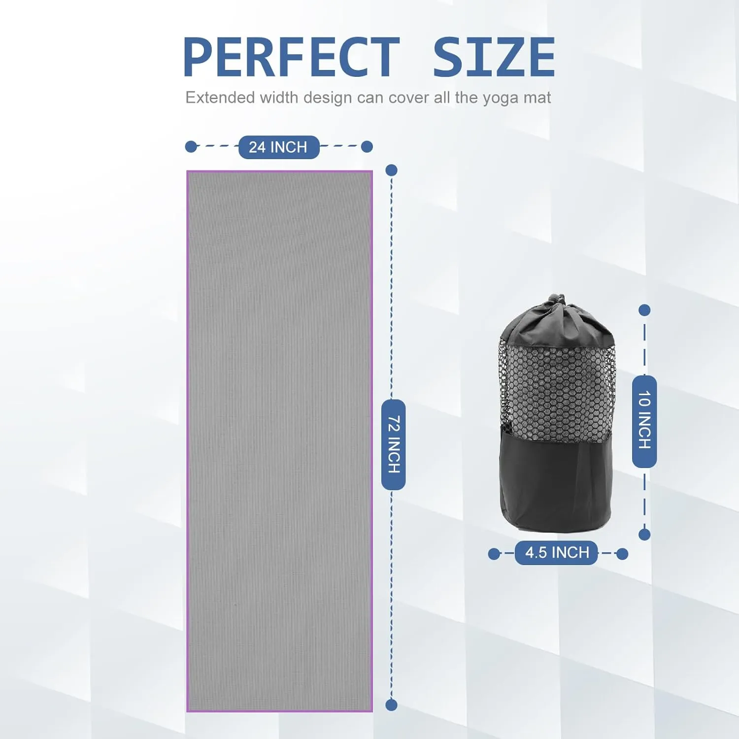 Yoga Towel - Microfiber Non Slip Yoga Mat Towel with Grip Dot Sweat Absorbent