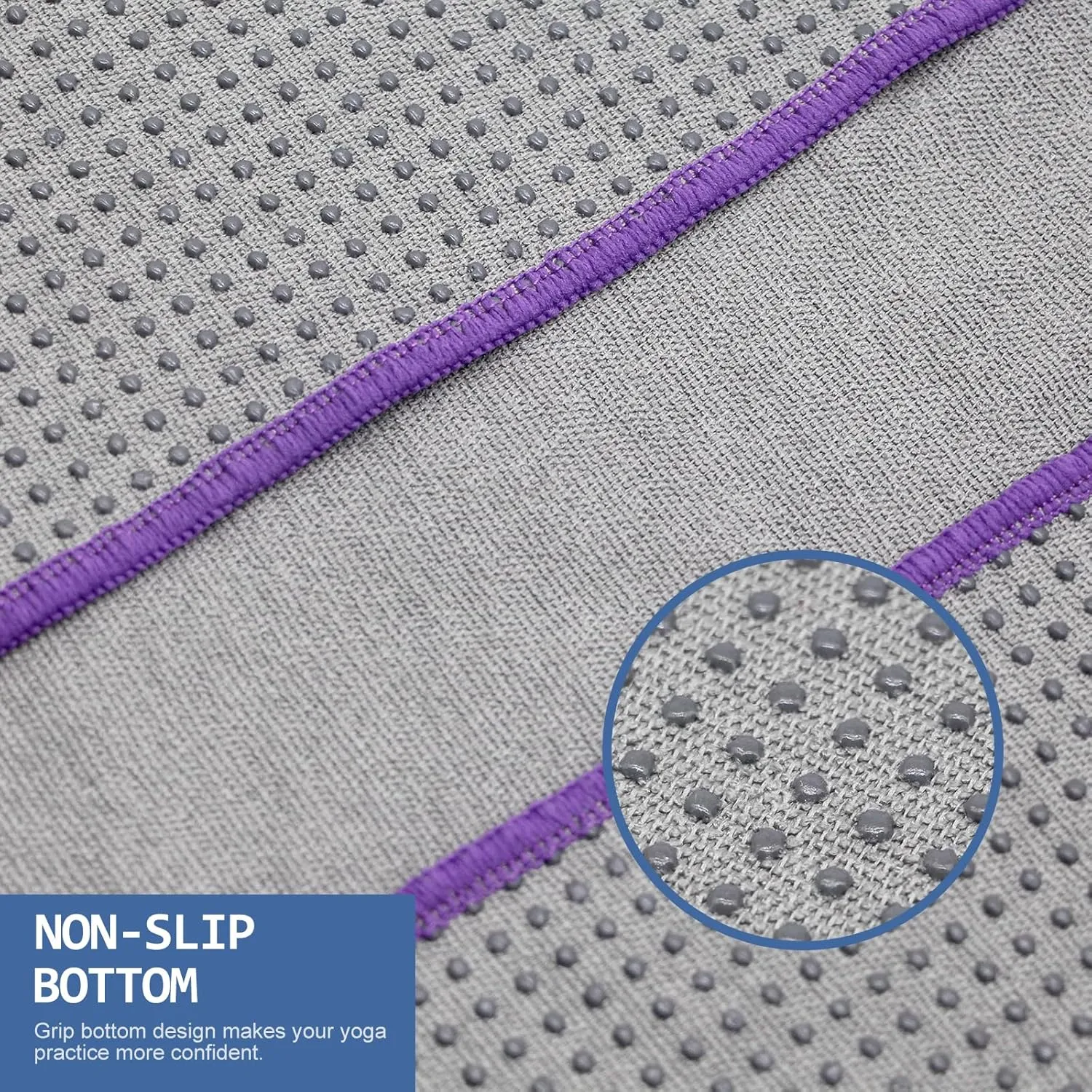 Yoga Towel - Microfiber Non Slip Yoga Mat Towel with Grip Dot Sweat Absorbent