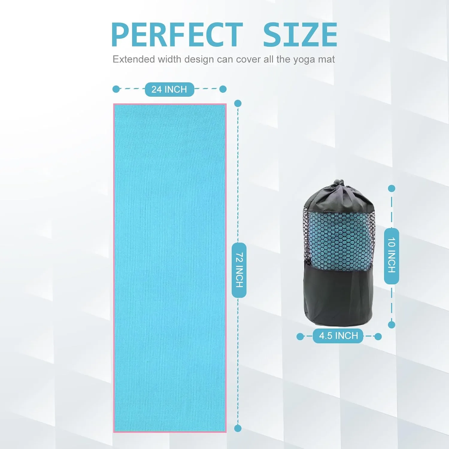 Yoga Towel - Microfiber Non Slip Yoga Mat Towel with Grip Dot Sweat Absorbent