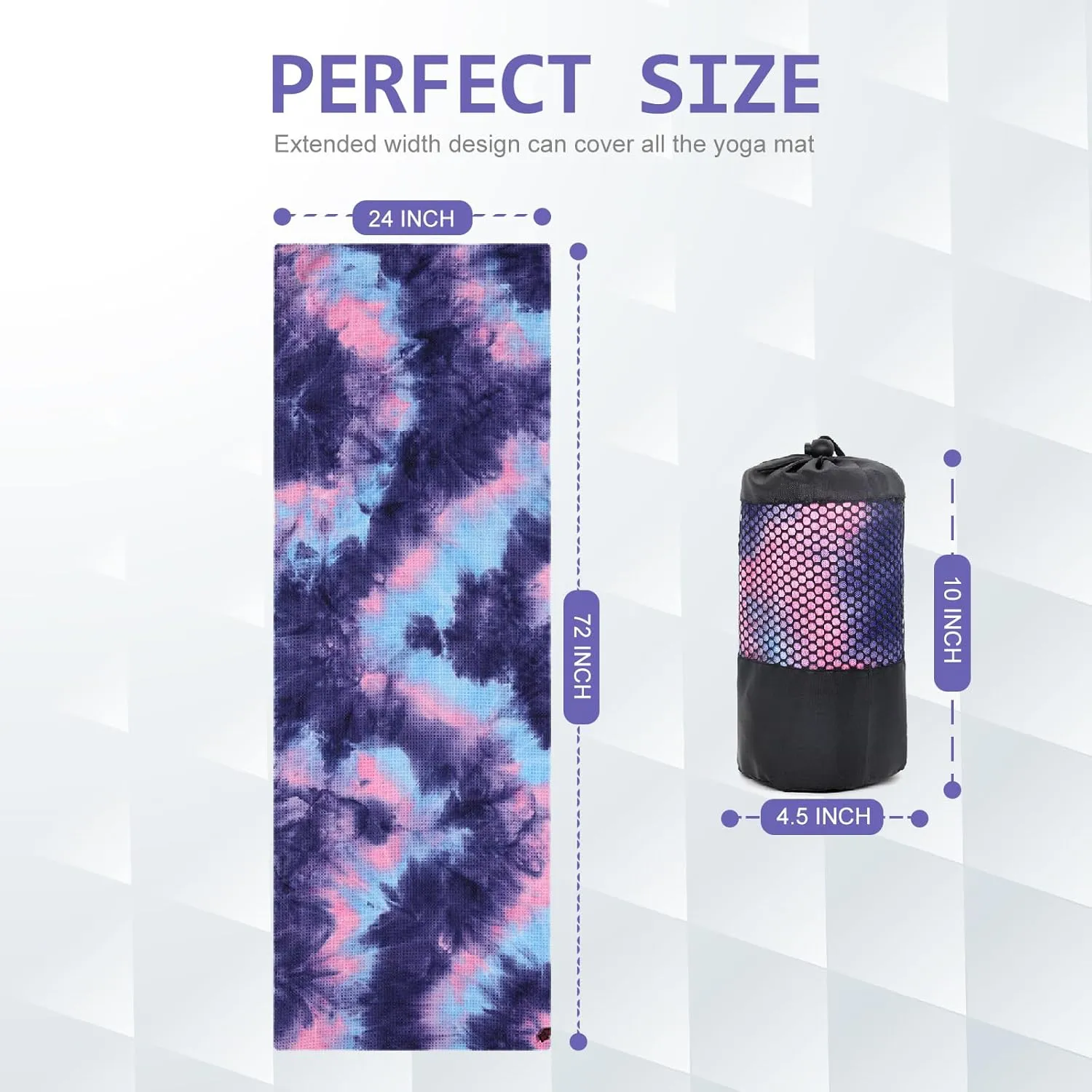 Yoga Towel - Microfiber Non Slip Yoga Mat Towel with Grip Dot Sweat Absorbent