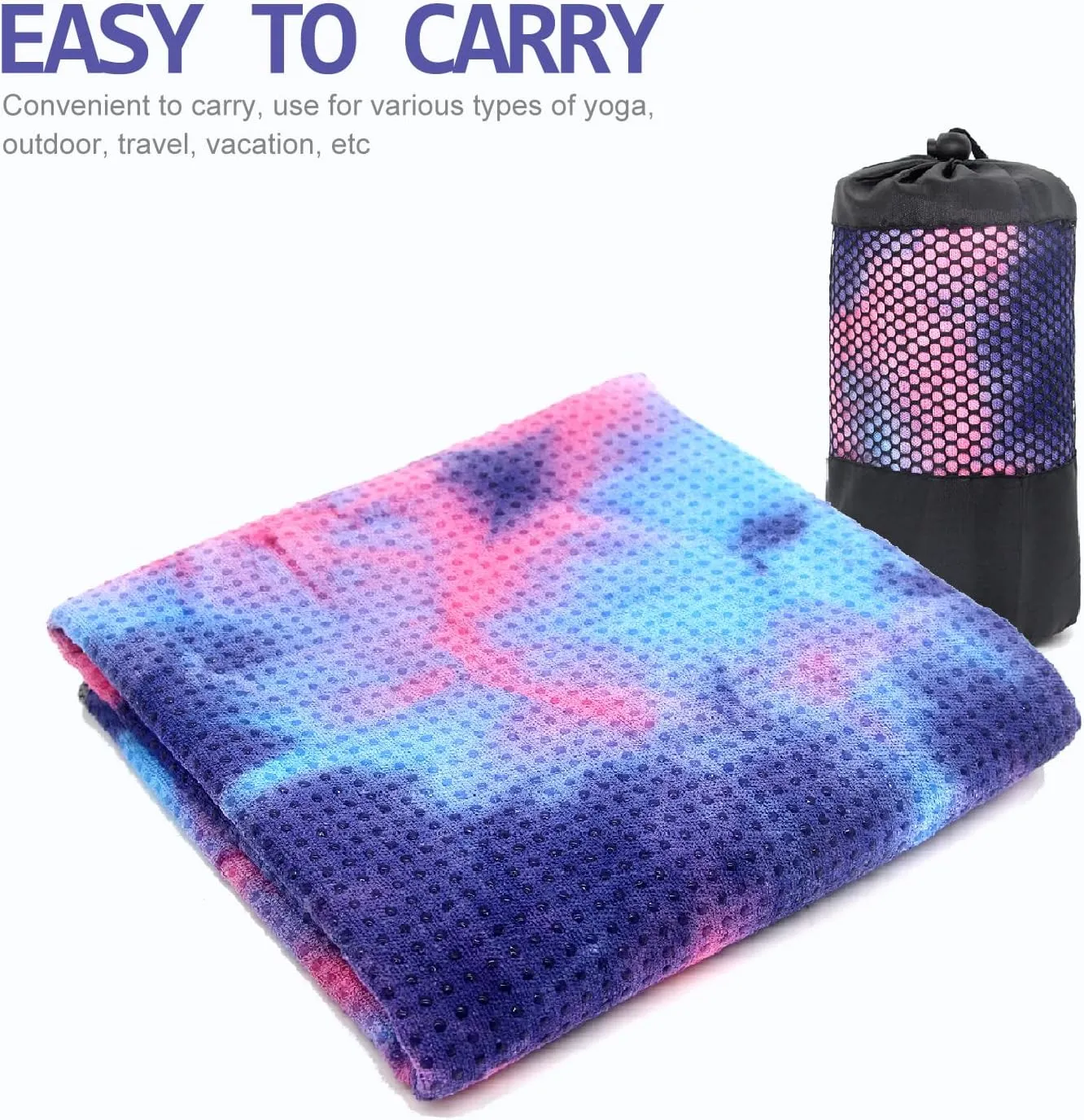 Yoga Towel - Microfiber Non Slip Yoga Mat Towel with Grip Dot Sweat Absorbent