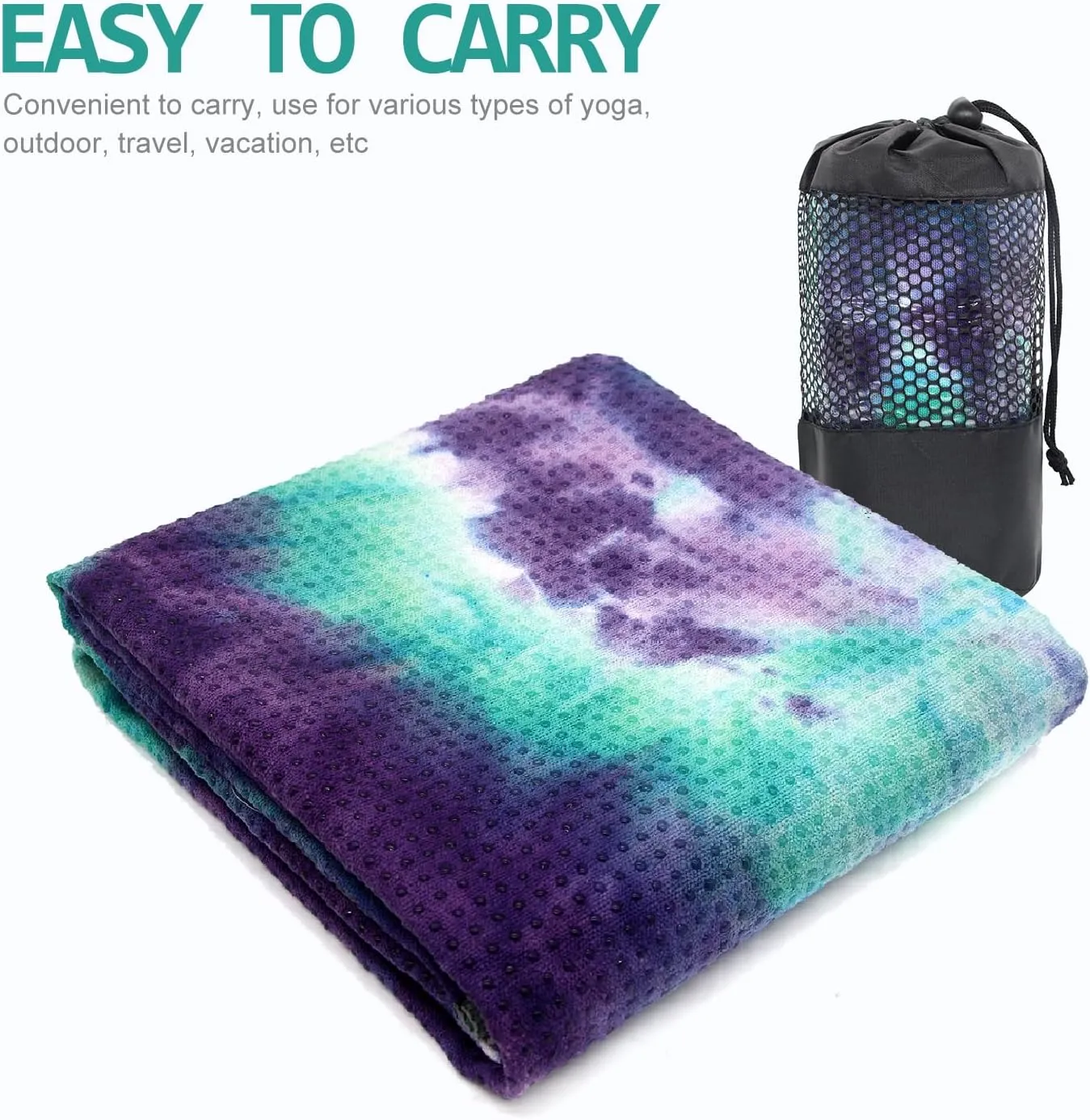 Yoga Towel - Microfiber Non Slip Yoga Mat Towel with Grip Dot Sweat Absorbent