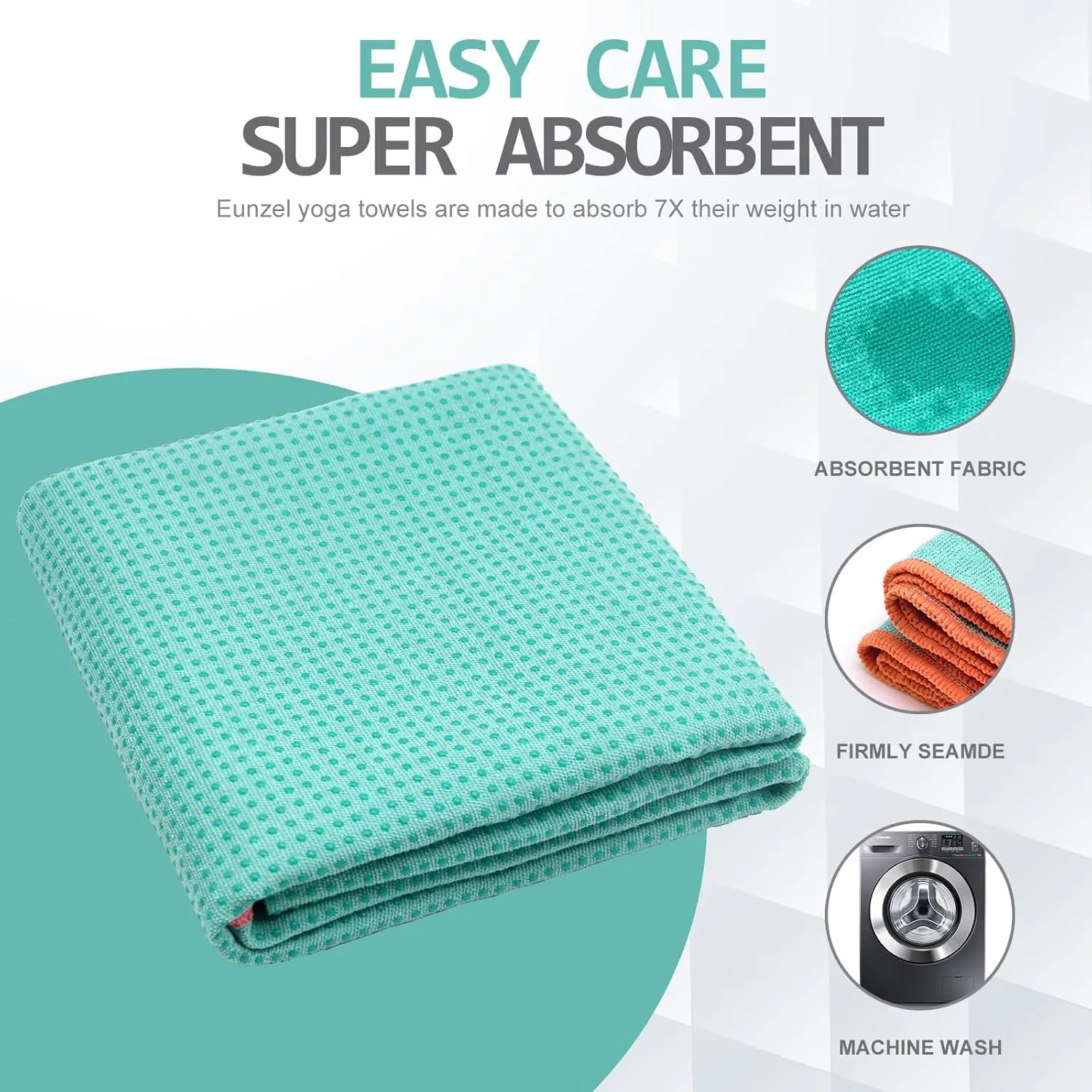 Yoga Towel - Microfiber Non Slip Yoga Mat Towel with Grip Dot Sweat Absorbent