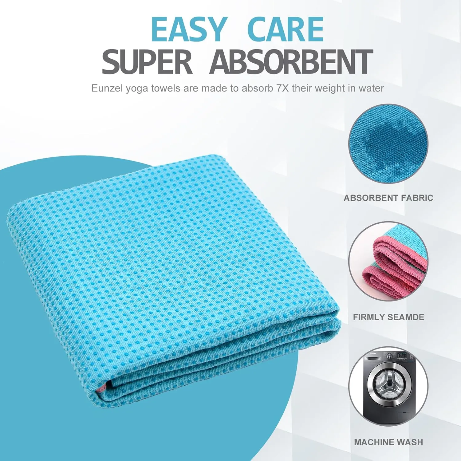 Yoga Towel - Microfiber Non Slip Yoga Mat Towel with Grip Dot Sweat Absorbent